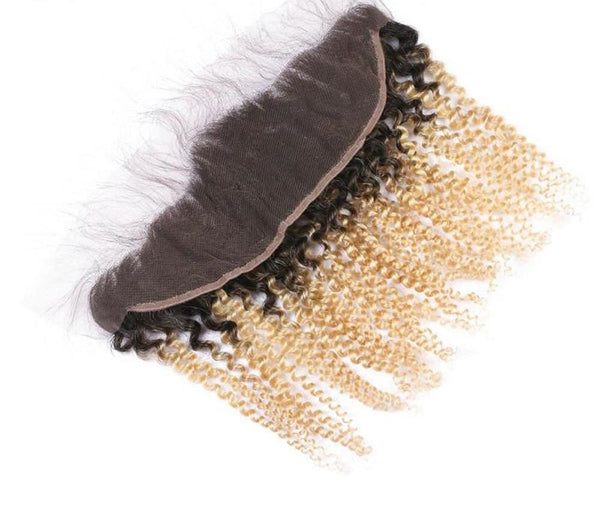 4 Malaysian Exotic Curly Blonde #T1B/613 Bundles with 13x4 Lace Frontal - Exotic Hair Shop