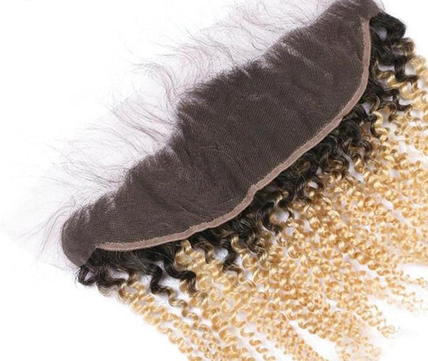 4 Malaysian Exotic Curly Blonde #T1B/613 Bundles with 13x4 Lace Frontal - Exotic Hair Shop