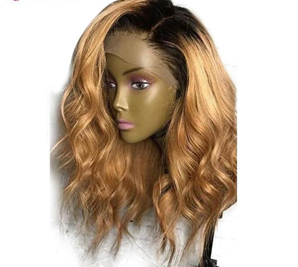 Brazilian Loose Wave Lace Front Wig in Honey Blonde and 1B Ombre - Exotic Hair Shop