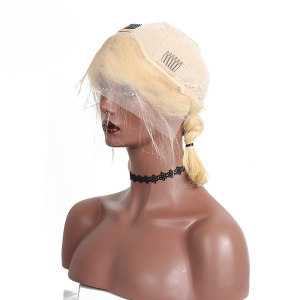 Brazilian Straight Bob Lace Front Wig in Blonde Color #613 - Exotic Hair Shop