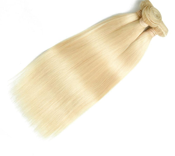 4 Brazilian Straight Blonde #613 Bundles with 13x4 Lace Frontal - Exotic Hair Shop