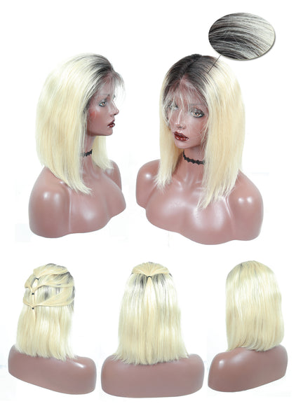Brazilian Straight Bob Lace Front Wig in Blonde Color #613 - Exotic Hair Shop