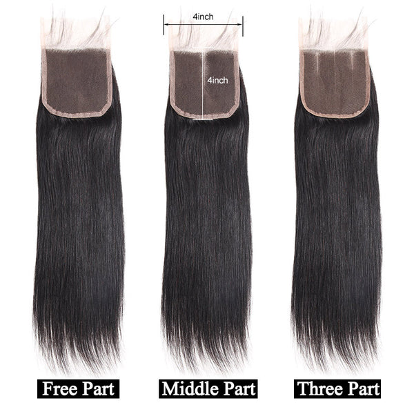 Indian Straight Hair 4"x4" Lace Closure - Exotic Hair Shop