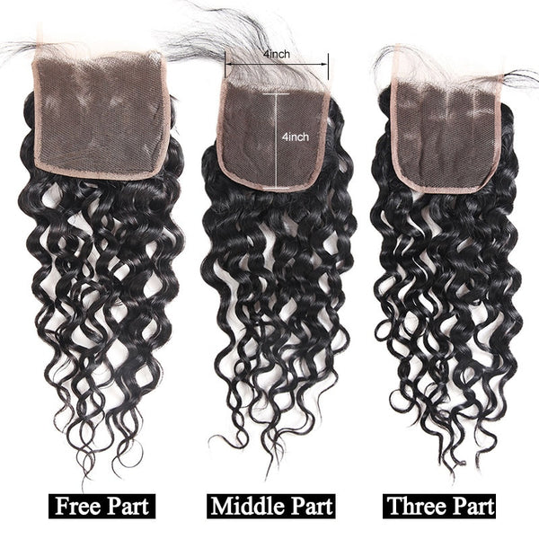 Indian Water Wave 4"x4" Lace Closure - Exotic Hair Shop
