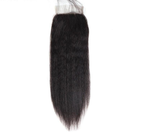 Brazilian Yaki Straight 4"x4" Lace Closure - Exotic Hair Shop