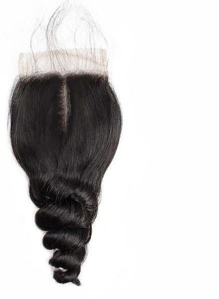 Indian Loose Wave 4"x4" Lace Closure - Exotic Hair Shop
