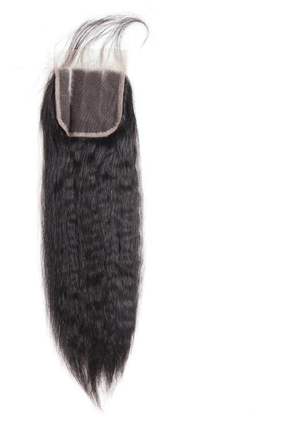Indian Yaki Straight 4"x4" Lace Closure - Exotic Hair Shop