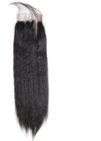 Indian Yaki Straight 4"x4" Lace Closure - Exotic Hair Shop