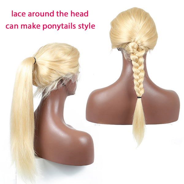 Brazilian Straight 360 Lace Frontal Wig in  Honey Blonde Color 613 - Exotic Hair Shop
