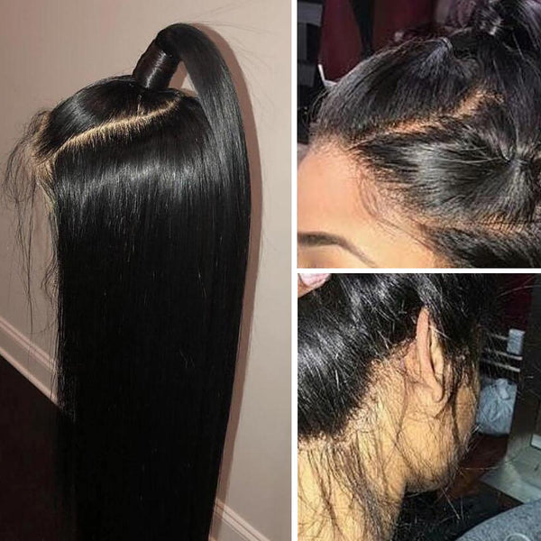 Brazilian Straight 360 Lace Frontal Wig With Pre-Plucked Natural Hairline - Exotic Hair Shop