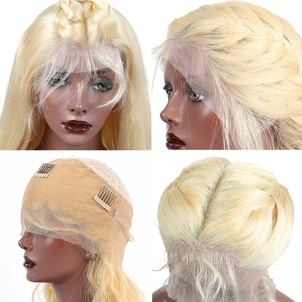 Brazilian Straight 360 Lace Frontal Wig in  Honey Blonde Color 613 - Exotic Hair Shop